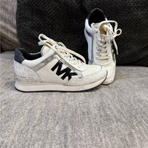 Michael Kors Black and White Slip-On Shoes